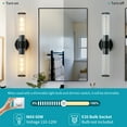 thumbnail image 5 of Deyidn 19.84" Black Modern Wall Sconce - 2-Light Dimmable Bathroom Vanity Light with Threaded Glass Shade, 5 of 5