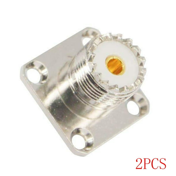 UHF hembra SO239 Jack 4 agujeros Panel montaje en chasis brida soldadura taza conector de repuesto 2/4 Piezas Methold TX1019-01
