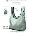 thumbnail image 2 of EcoJeannie® 2 Pack Super Strong Ripstop Nylon Foldable Reusable Bag Grocery Shopping Tote Bag with built-in Pouch (Gray & Black), 2 of 4