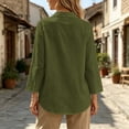thumbnail image 6 of GUACER Womens Long Sleeve Shirts Cotton Linen V-Neck Button Down Tunic Tops with Pocket Casual Loose Blouses, 6 of 8