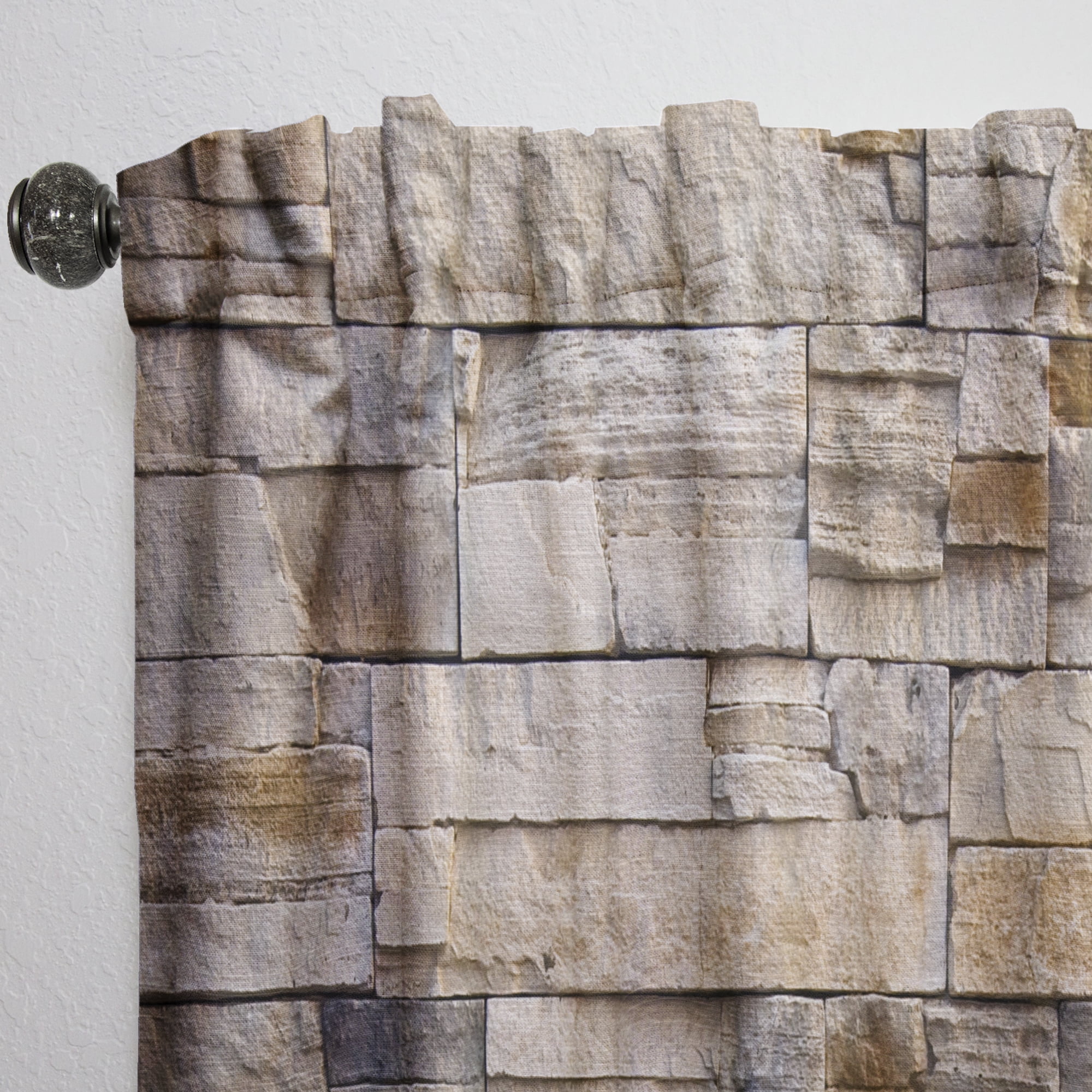 Designart 'Stone Wall I' Modern & Contemporary Curtain Panel
