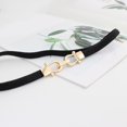 thumbnail image 2 of CBGELRT Skinny Elastic Belts for Women Adjustable Stretch Thin Waist Belt with Golded Buckle Ladies Fashion Chain Belts, Black, 2 of 5