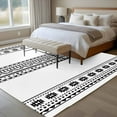 thumbnail image 5 of White Boho Large Area Rugs for Bedroom Living Room, Non Slip Carpet Bedside Rug, Farmhouse Simple Abstract Striped Geometric Rectangular Floor Cover Kitchen Accent Rug 5'x7' for Dining Room/Office, 5 of 9