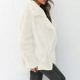 thumbnail image 5 of Women's Fashionable Solid-Color Lapel Mid-Length Plush Coat for Fall and Winter, Warm and Elegant, Winter Clothes for Women,White,3XL, 5 of 8