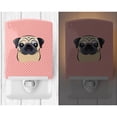 thumbnail image 2 of Caroline's Treasures BB1262CNL Checkerboard Pink Fawn Pug Ceramic Night Light, 6x4x3", multicolor, 2 of 2