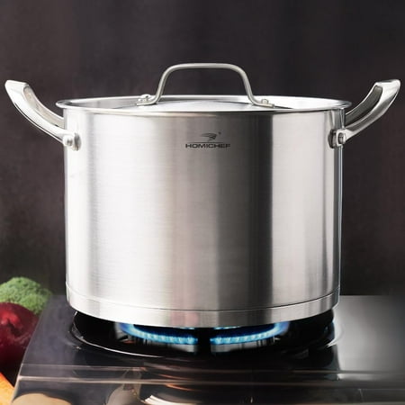 HOMI CHEF HEAVY ECOLOGICAL NICKEL Stainless Steel Stock Pot 8QT with Lid