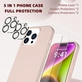 thumbnail image 2 of SINBEE [5 in 1] for iPhone 15 Pro Max Case, [2 Pack] HD Glass Protector + Camera Lens Protector, Liquid Silicone Case, Compatible with Magsafe, Pink, 2 of 7