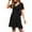Black, variant on Azrian Womens Plus Size,Women's Fashion Autumn Winter Solid Blouse V-Neck Button Long Sleeve Dress
