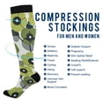 thumbnail image 2 of FORMRS Womens Knee High Socks Casual Long Thick Travel Daily Wear, 1 Pair, Gray Floral, 2 of 6