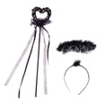 thumbnail image 1 of Guardurnaity Diadema con ala de plumas para niños, boda, vacaciones, festival, de cumpleaños, varita, palo, vestido bonito, suministros de accesorios Disfraces de disfraces Negro Guardurnaity AP015472-02, 1 of 6
