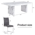 thumbnail image 4 of 79" Modern Marble Dining Room Table Sets for 8,9 Piece Kitchen Dining Table and Chairs Set- Gather in Style and Comfort, 4 of 10