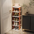 thumbnail image 4 of Shoe Rack for Closet, 4 Tier Shoes Stand,Stackable Shoe Rack Storage Organizer, Adjustable Shoe Organizer Shelf for Entryway, Shoe Storage Space Saver,Orange, 4 of 8