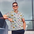 thumbnail image 3 of Kdxio Hello Print Men's Short Sleeve Polo Shirt,Midweight Men's Shirt, 3 of 6