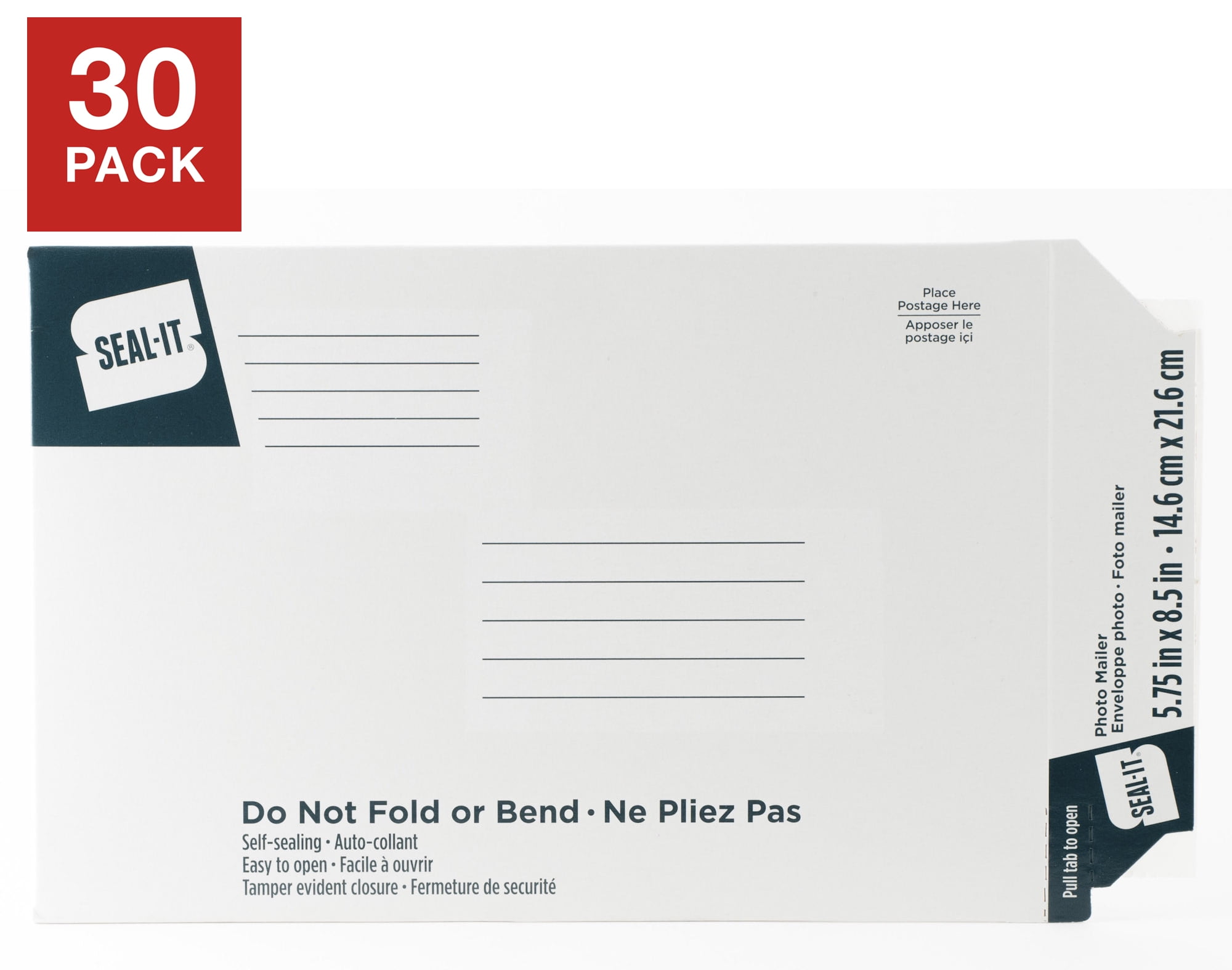 SealIt Chipboard Photo/Document Mailer, 5.7 in. x 8.5 in., Pack of 30