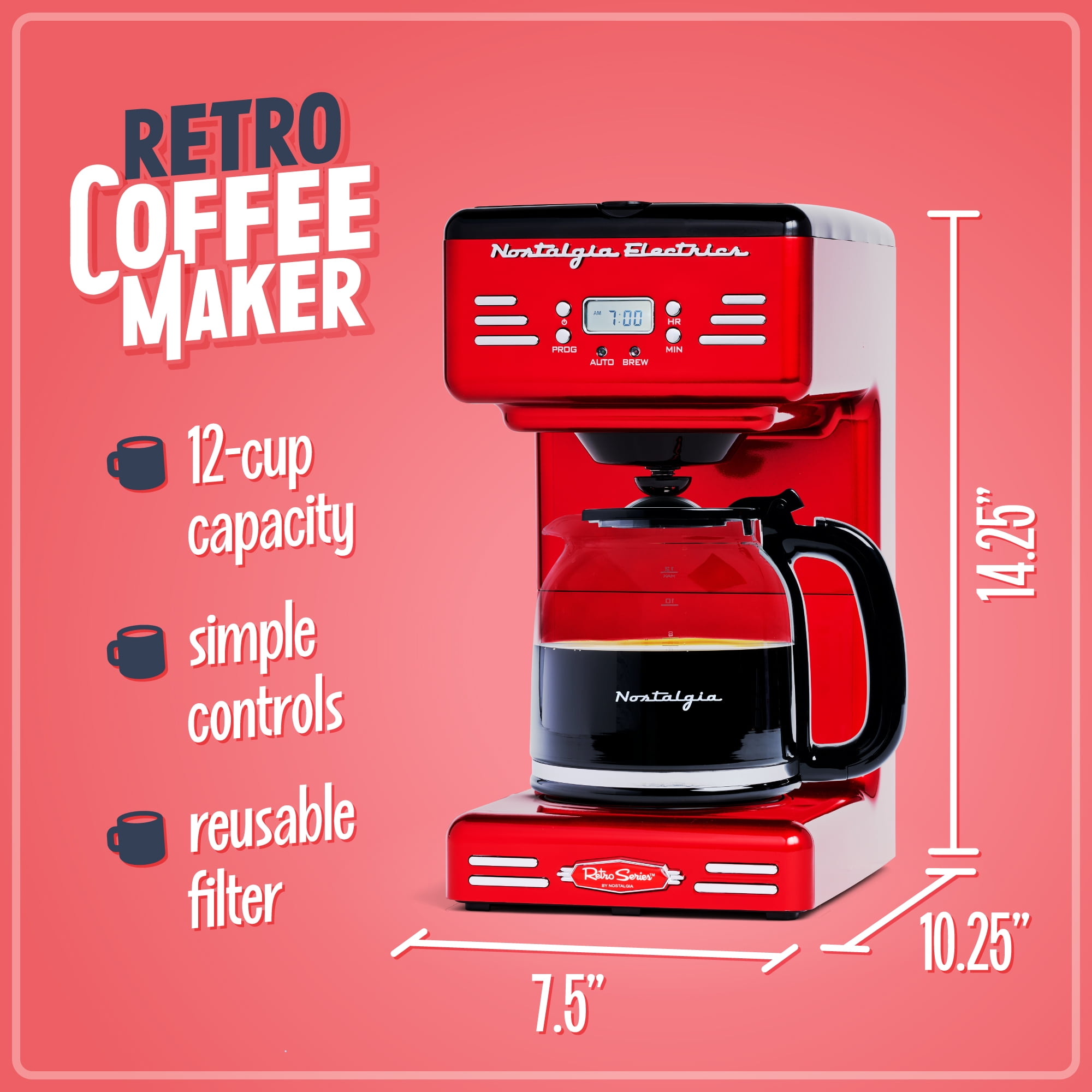 Nostalgia electrics coffee maker sales