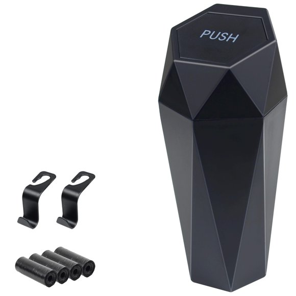 Cubo de basura de coche BFXM con tapa, cubo de basura para asiento, portavasos