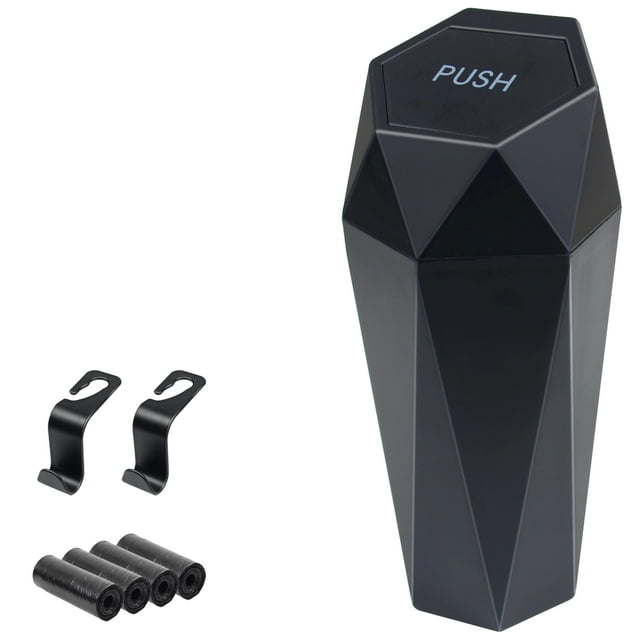 Cubo de basura de coche BFXM con tapa, cubo de basura para asiento, portavasos