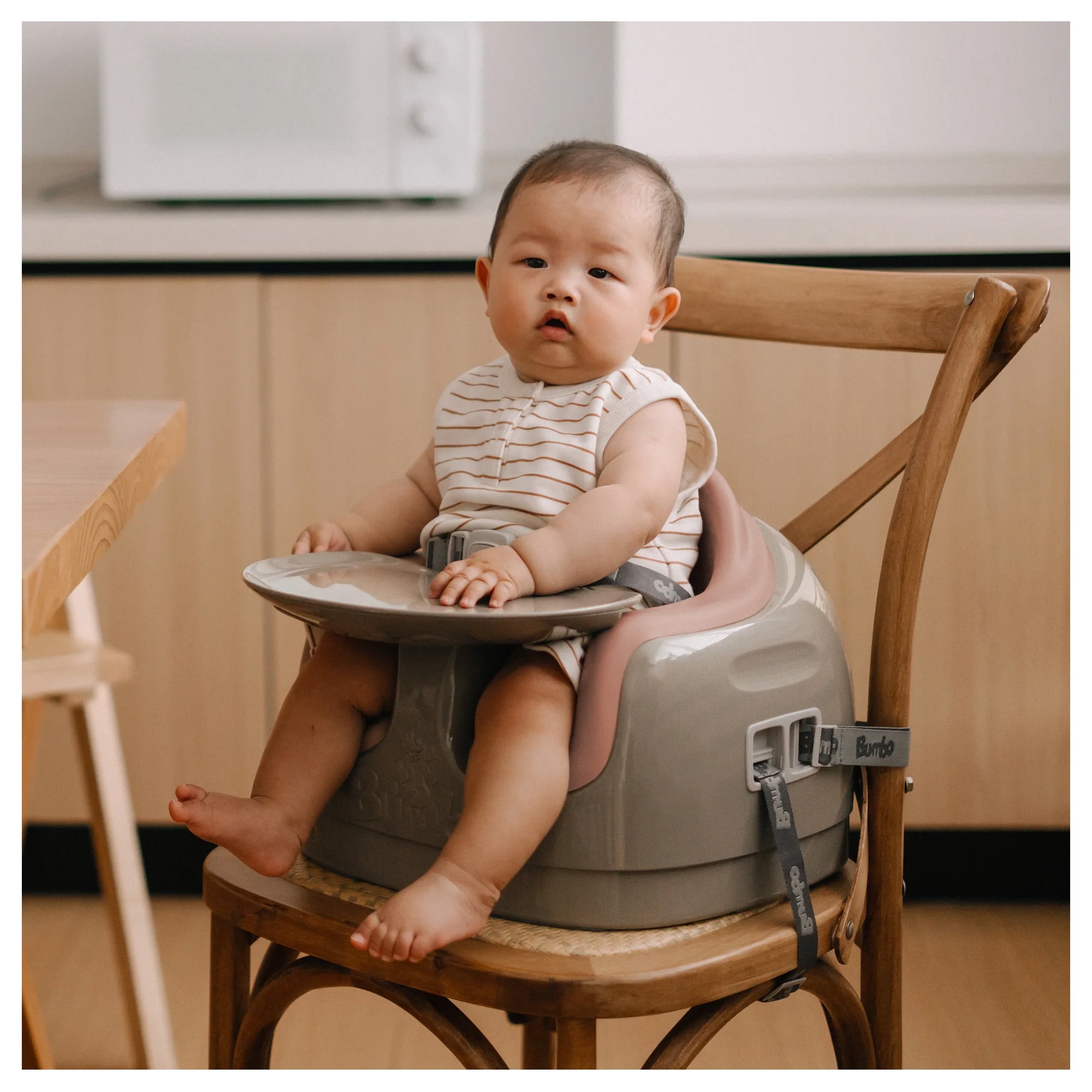 Bumbo Toddler Multi-Seat 3-in-1 Booster High Chair and Tray, Breige/Sonoran Rose, 2 Pack