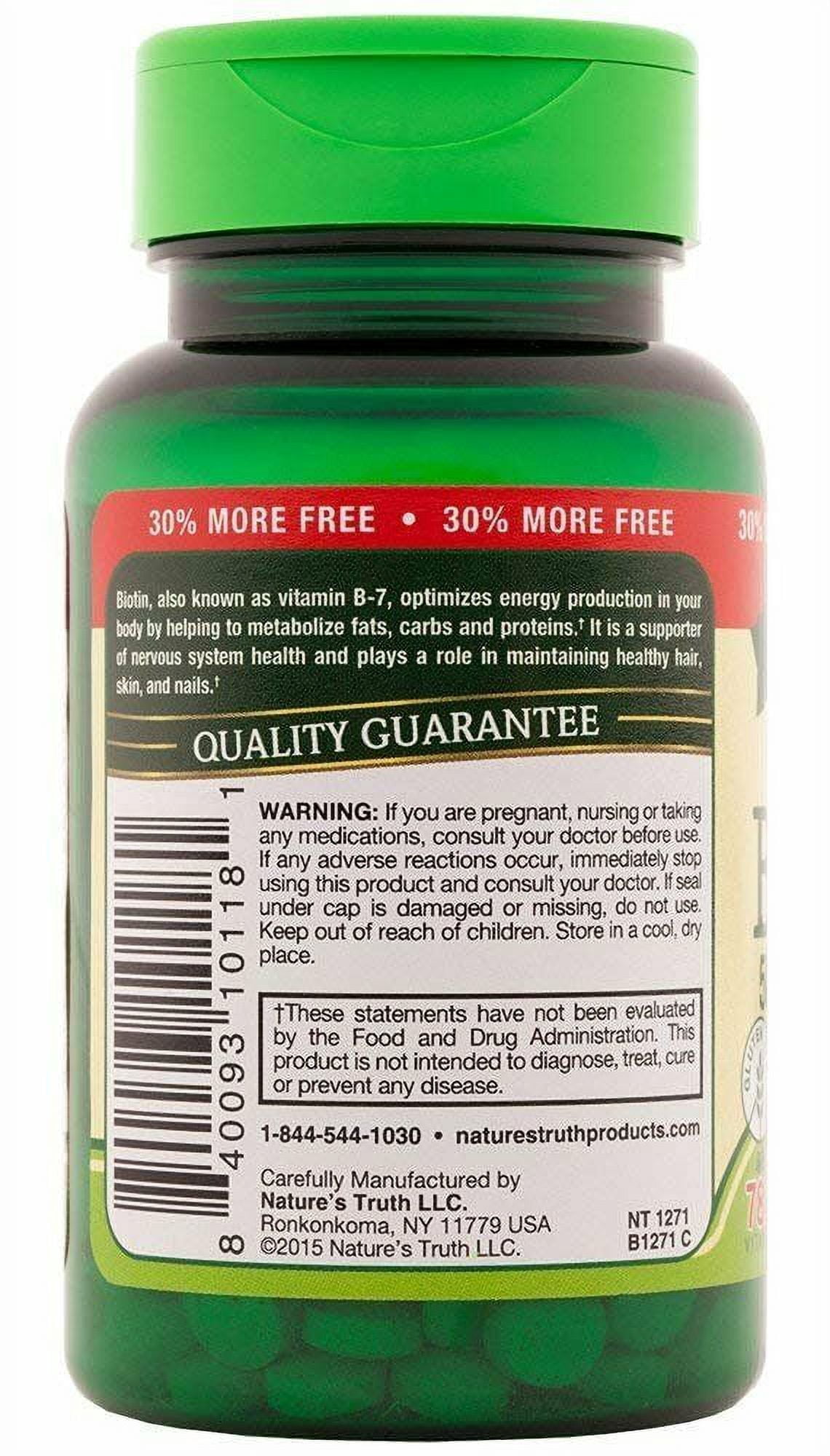 Nature's Truth Ultra Biotin 5,000 mcg Fast Dissolve Tabs Berry Flavor, 78 ea (Pack of 3)