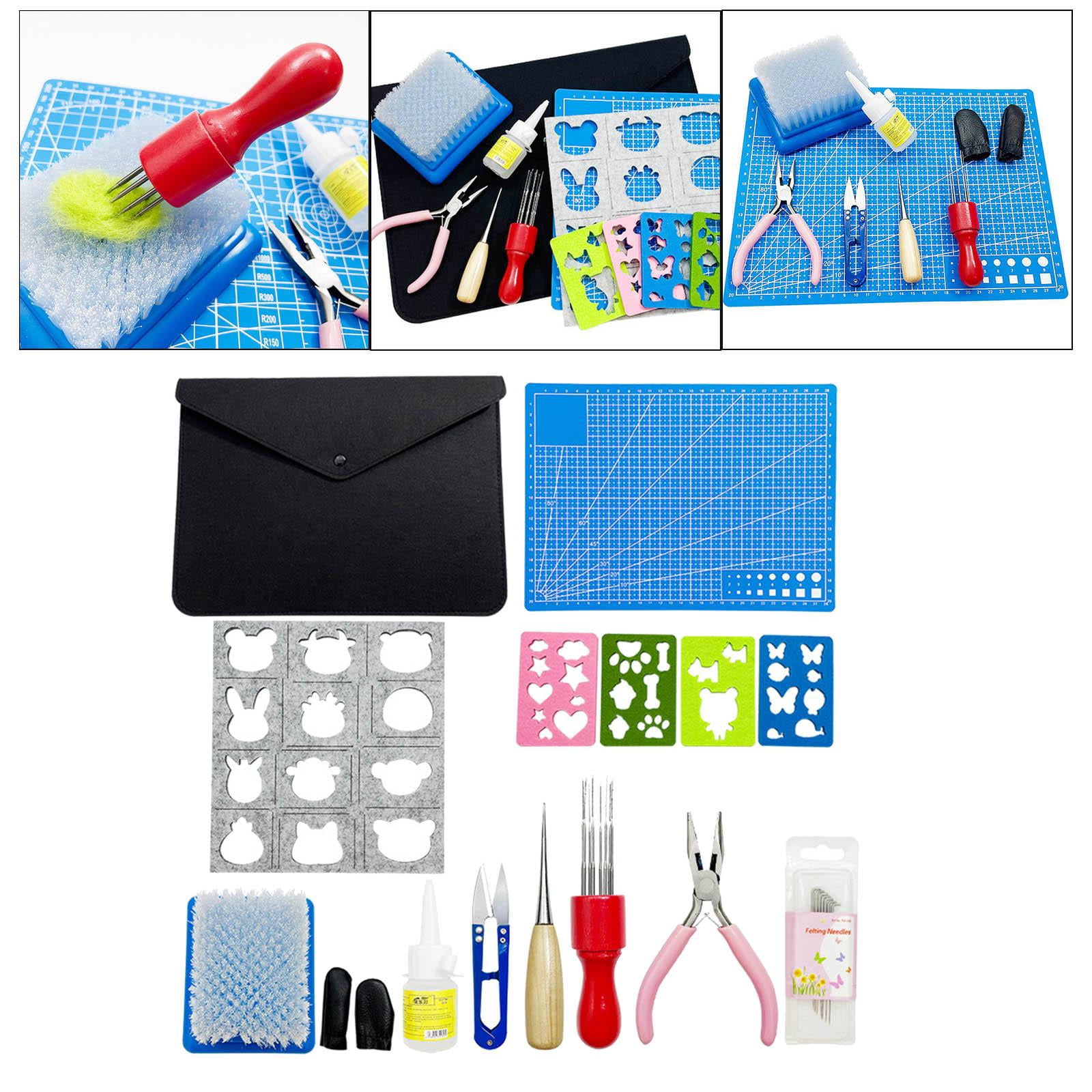 Wxqbjtam Needle Felting Starter Kit with Felt Bag Craft Gift DIY for Crafters