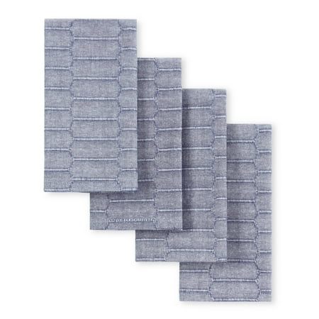 

Martha Stewart Honeycomb Modern Farmhouse Napkin 4-Pack Set Blue 19 x19