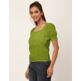thumbnail image 6 of Moomaya Solid Tops For Women, Square Neck, Smart Chic Short Tops, 6 of 8