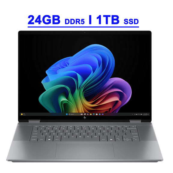 HP OmniBook X Flip Premium 2-in-1 Laptop 16" WUXGA IPS Touch (400nits) AMD 8-core Ryzen AI 7 350 (Up to 50 TOPS) 24GB DDR5 1TB SSD Backlit Wi-Fi6E 5MP IR Privacy Camera Poly Win11