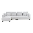 thumbnail image 4 of 134'' Sectional Sofa, L-Shaped Sectional Couch with Left Chaise and Thicken Armrest Backrest, Modern Upholstered Sofa Couch with Overstuffed Cushion Seat for Living Room Apartment Office, Beige, 4 of 8