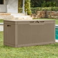 thumbnail image 4 of Devoko Outdoor 105 Gallon Resin Deck Box, Brown, 4 of 7