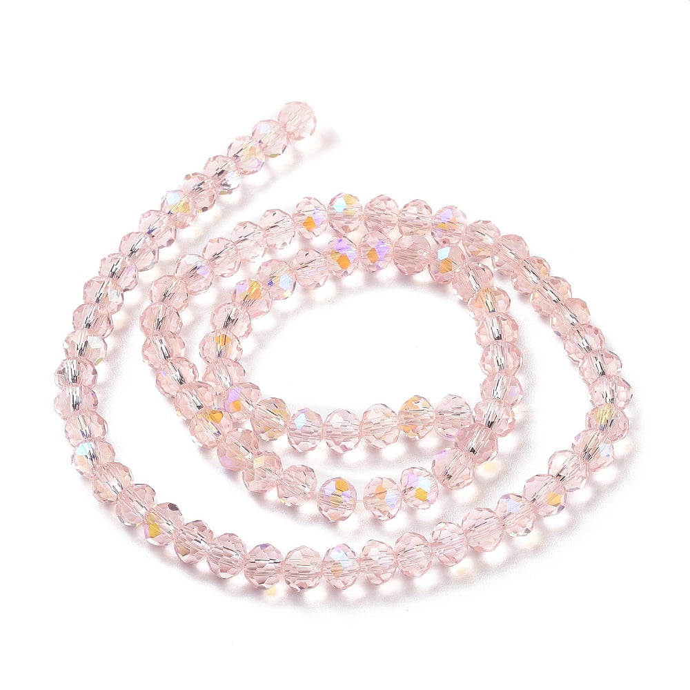 Electroplate Glass Beads Strands Half Rainbow Plated Faceted Rondelle Pink 10x8mm Hole: 1mm about 63~65pcs/strand 19.2~20 inch(48~50cm)
