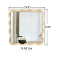 thumbnail image 6 of 36x36'' Large Solid Wood Mirror with Wavy Frame – Natural, Modern Wall Decor for Home Interiors, 6 of 9