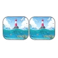 thumbnail image 6 of Goofa Lighthouse Sea Port Pattern 2 Piece Car Windshield Sun Shade Foldable | Front Windshield Shade for Sun, Heat and UV Rays | Sunshade for Car Front Window-, 6 of 6