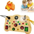 thumbnail image 2 of Montessori Sensory Busy Board with Interactive LED Lights Educational Travel Activity Toy for Toddlers Early Learning Development, 2 of 4
