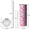 thumbnail image 5 of 20oz Pink Breast Cancer and Love Skinny Tumblers Stainless Steel Tumbler with Lid and Straw,Vacuum Insulated Double Wall Travel Tumbler Cups with Cleaning Brush for Coffee,Tea, 5 of 6