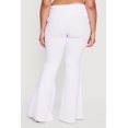 thumbnail image 4 of Women's Plus Size Drawstring Fold Over Waist Flare Leg Pants, 4 of 4