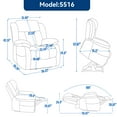 thumbnail image 6 of Newest Dual Motor Infinite Position Up to 350 LBS Electric Medium size Brown Power Lift Recliner Chair with 8-Point Vibration Massage , Lumbar Heating, 6 of 9