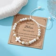 thumbnail image 4 of Cross Pearl Bracelet, First Communion Gifts, Baptism, Easter Gifts for Teen Girls, Faith Christian Religious Bracelet for Girls, 4 of 6
