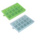 thumbnail image 1 of 2-Pack Silicone Ice Cube Trays with Lids Easy Release Ice Cube Molds Set for Whiskey-Green+Light Blue-15, 1 of 4