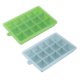 thumbnail image 1 of 2-Pack Silicone Ice Cube Trays with Lids Easy Release Ice Cube Molds Set for Whiskey-Green+Light Blue-15, 1 of 4