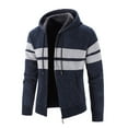 thumbnail image 2 of Zylarhe Men's Winter Long Sleeved Plus Velvet Hooded Sweater Cardigan Jacket Hoodie Zip up, 2 of 5