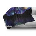thumbnail image 3 of Aurora Forest Soft Flannel Fleece Throw Blanket, Illustration with Aurora Borealis in the Sky over Night Woodland, Cozy Plush for Indoor and Outdoor Use, 50" x 70", Multicolor, by Ambesonne, 3 of 6