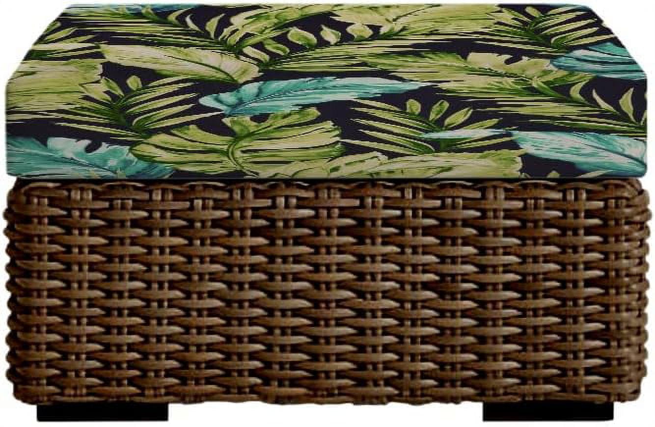 Indoor Outdoor Single Foam Ottoman Cushion, (23" X 19" X Capri Blue) 4