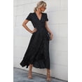 thumbnail image 3 of Vestido PRETTYGARDEN Cruzado Maxi de Lunares con Escote en V XXL, 3 of 7