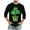 12 Green, variant on St. Patrick's Day T Shirt, Men 3/4 Sleeve Shirt, Round Neck Tshirts Man St. Patrick's Day Printing Tee Fashion Three Quarter Sleeve Shirts Motion Bodybuilding T-Shirt