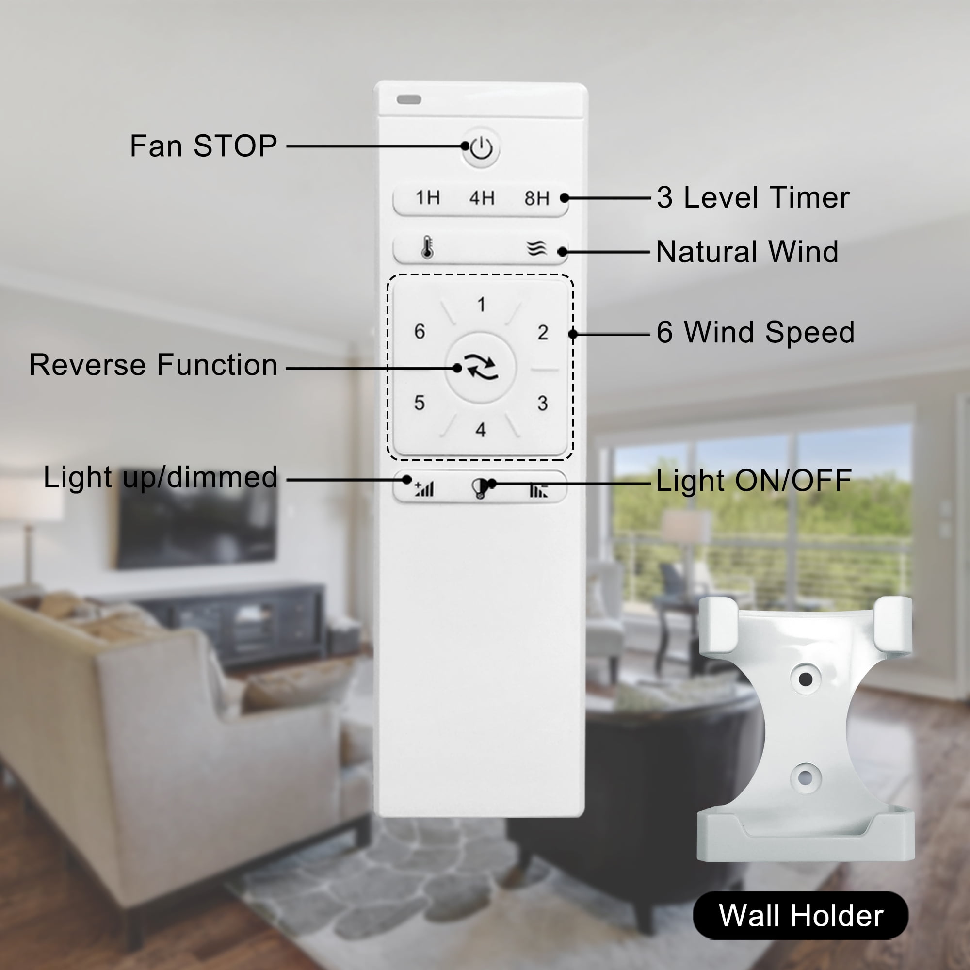 Miniyam 52 Inch Ceiling Fan with Lights & Remote Control, Reversible and Silent DC motor Perfect for Bedroom, Living Room, Light Brown