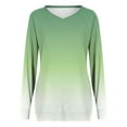 thumbnail image 3 of Tauxra Womens Casual Tops,Gradient Printed V-Neck T-Shirt for Women,Long Sleeve Raglan Sleeve Casual Loose Top,T-Shirts for Women,Womens Fashion Tops, 3 of 5