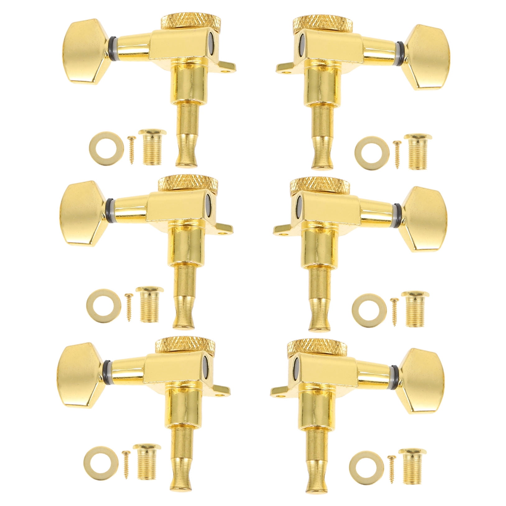 OUNONA 6 Pcs Pegs Guitar Tuners Guitar String Lock 4X4X2.2CM Golden