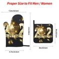 thumbnail image 2 of Honeii 2025 New Year 3 Pattern Oven Mitts and Pot Holders, Silicone Oven Gloves,500 F Heat Resistant Oven Mitts Sets, 4PCS, 2 of 6