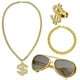 thumbnail image 1 of Conjunto de 4 piezas de disfraces de hip hop de los años 80 y 90, accesorios de rapero Clot, 1 of 4
