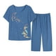 thumbnail image 2 of ICHUANYI Clearance Women Summer Pullover Printing Casual Two Piece Suit(Blue, XXL) ICHUANYI WER2023080810481, 2 of 3